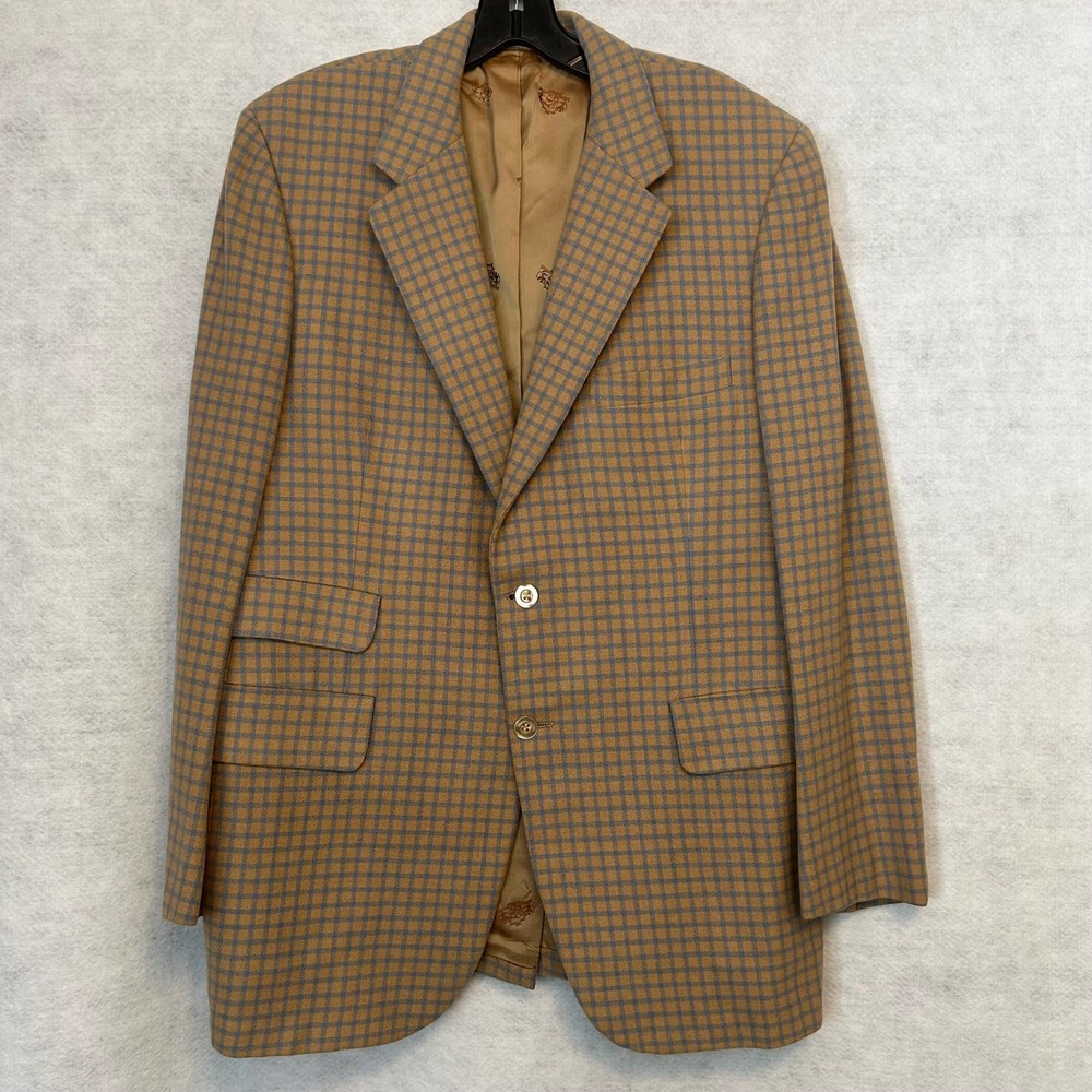 Cove Shop For Men Vintage Cashmere Blue Tan Sports‎ Coat